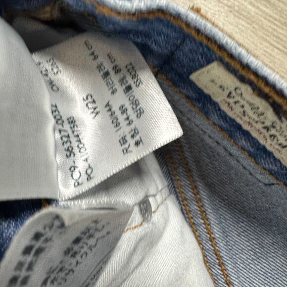 Levi's 501 Premium Denim Shorts Women's 25 Distressed Medium Wash Button Fly - Picture 3 of 8